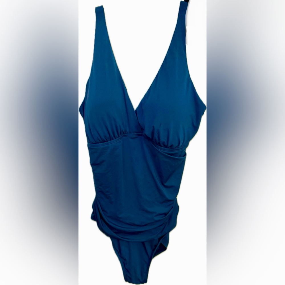 Jantzen Blue V-Neck Swimsuit | Sz 22W